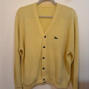 VINTAR Lacoste WOOL Light Yellow Cardigan